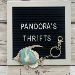 Brahmin Robin’s Egg Blue Angel Fish Shaped Keychain Preowned